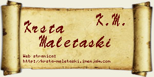 Krsta Maletaški vizit kartica